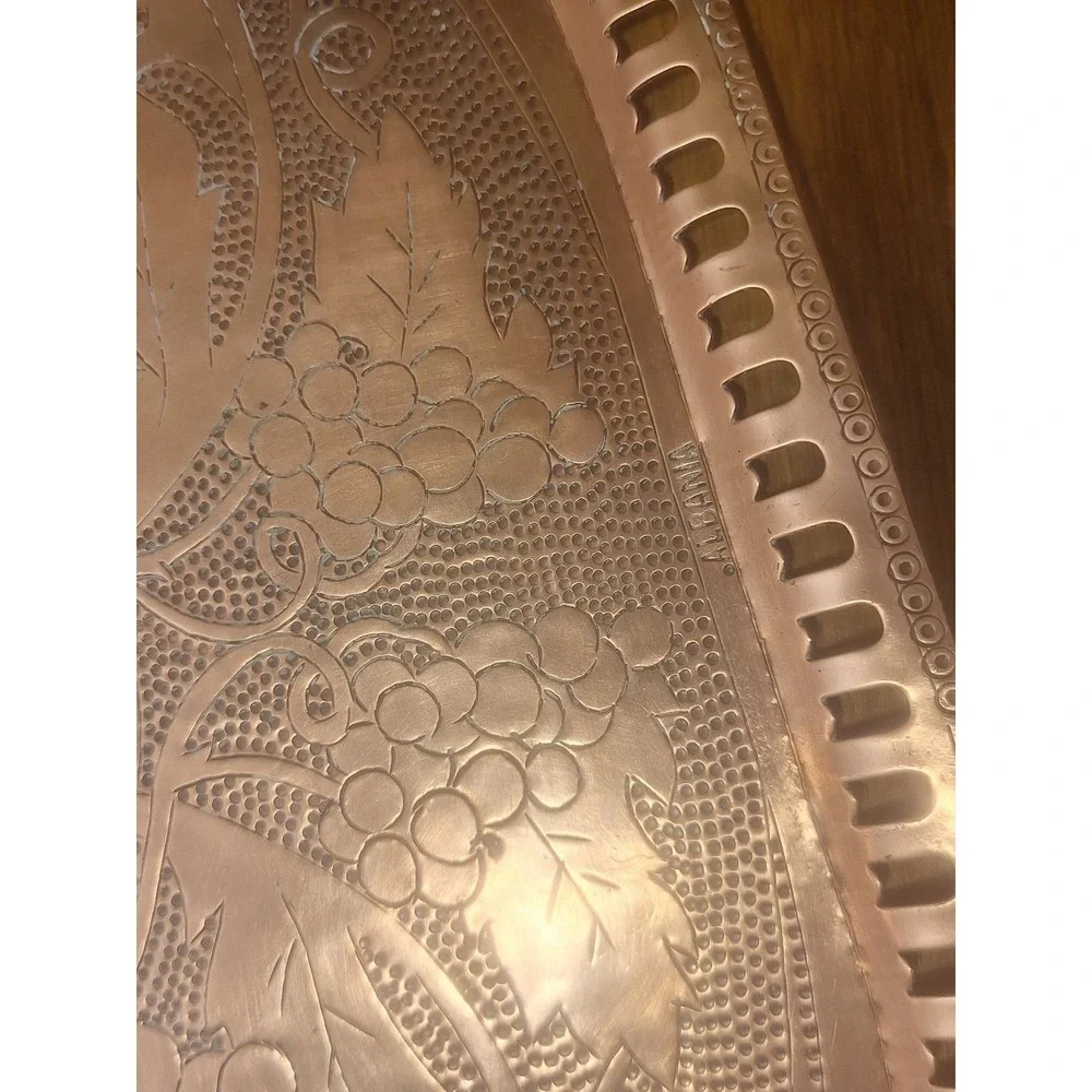 Vintage copper handmade tray